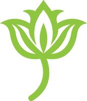 a green leaf with a symbol of a lotus vector