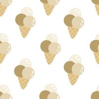 summer seamless pattern with cartoon ice cream. vector