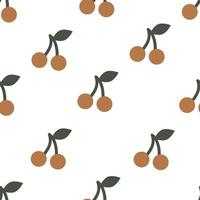 Seamless pattern with cartoon cherry. vector