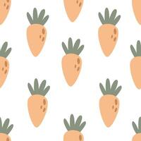 Seamless pattern with cartoon carrot. vector