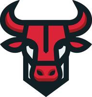 a bull face with horns logo vector