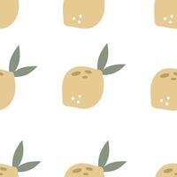 Seamless pattern with cartoon lemons. vector