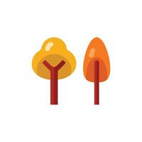 Autumn Trees Flat Icon - Autumn Season Icon Illustration Design vector