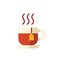 Hot Tea Flat Icon - Autumn Season Icon Illustration Design vector