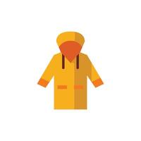 Rain Coat Flat Icon - Autumn Season Icon Illustration Design vector