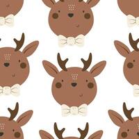 Seamless pattern with cartoon deers vector