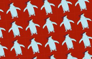 Seamless penguin wear bandana cute pattern vector