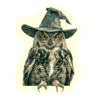 tagliare su sbiadito foto di Halloween gufo con cappello png