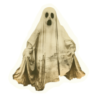 Couper en dehors rétro photo de Halloween fantôme png