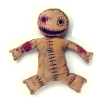 Cut out photo of halloween voodoo doll png