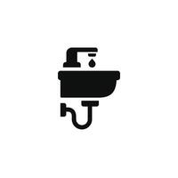 baño lavabo icono aislado en blanco antecedentes vector
