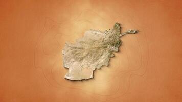 Islamic Emirate of Afghanistan. Realistic map. Brown vintage background video