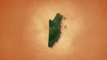 ein realistisch Karte von Belize. braun Jahrgang Hintergrund video