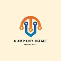 tech logo design template element vector