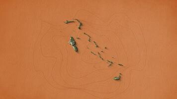 un realista mapa mancomunidad de el bahamas . marrón Clásico antecedentes video