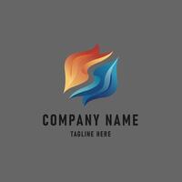 company logo design template element isolated - blue and orange color vector
