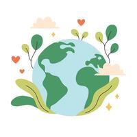 Planet Earth. Happy Earth Day. Caring for nature and environment. Ecological awareness vector