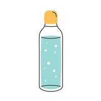 Water in glass bottle. Drink more water. Zero waste vector