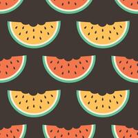 Seamless pattern with cute watermelon slices. Fruits seamless pattern. vector