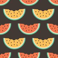 Seamless pattern with cute watermelon slices. Fruits seamless pattern. vector