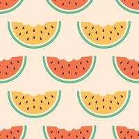 Seamless pattern with cute watermelon slices. Fruits seamless pattern. vector