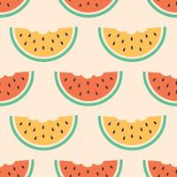 Seamless pattern with cute watermelon slices. Fruits seamless pattern. vector