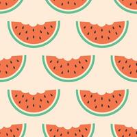 Seamless pattern with cute watermelon slices. Fruits seamless pattern. vector