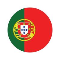 nacional bandera de Portugal. Portugal bandera. Portugal redondo bandera. vector