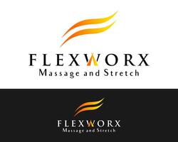 Letter F monogram massage logo design. vector