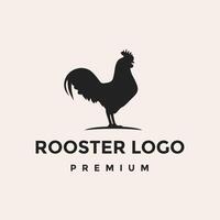 Rooster silhouette logo isolated vector