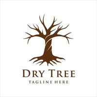 Dry tree icon logo template on white background vector