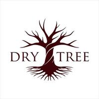 dry tree silhouette logo template vector