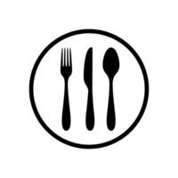 Spoon with fork and knife icon design template vector