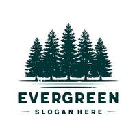 evergreen, pine trees logo design template vector