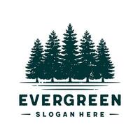 evergreen, pine trees logo design template vector