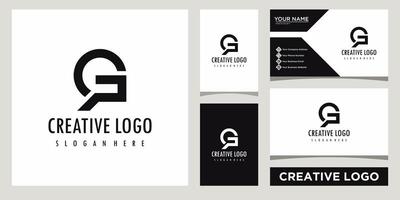 initials monogram GP letter logo design template with business card design vector