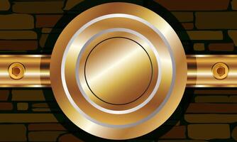 Abstract circle gold on wall background. vector
