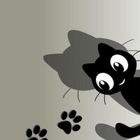 black cat face head. Funny Cute kawaii cartoon baby character. vector