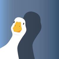 Funny poster goose isolated in the corner. cute cartoon. vector