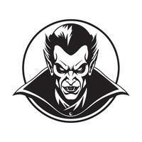 Dracula head design illustration on white background vector