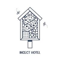 insecto error hotel, bricolaje madera casa con natural componentes hogar para jardín útil plagas vector