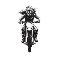 Female Motocross Image Design Illustration vector