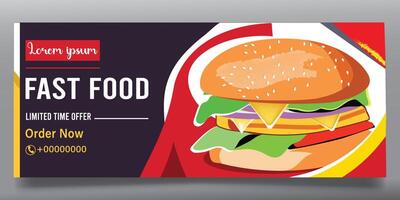 Fast food and burger Banner vector