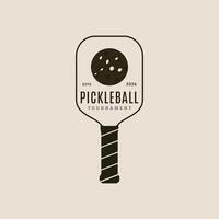 pickle ball vintage logo icon and symbol minimalist game tournament illustration design. vector