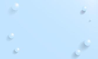 Clean Blue Pastel Gradient Background with 3d blue bubble orbs floating in the air. vector