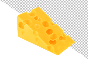 Suisse fromage Triangle isolé sur blanc Contexte psd