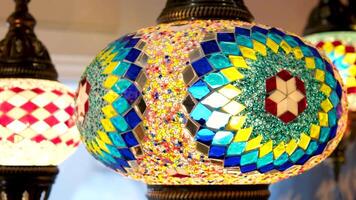 Turkish decorative lamps for sale on Grand Bazaar at Istanbul, Turkey video