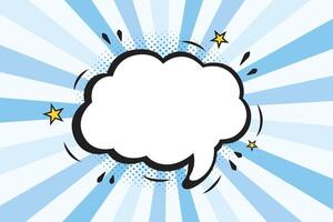 Comic speech bubble with cloud and halftone shadow, pop art style. vector