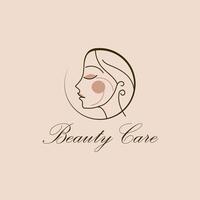 Beauty salon logo template. illustration of a beautiful woman face. vector