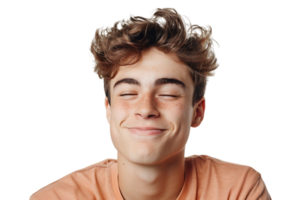 Studio shot of young man winking on isolated transparent background png